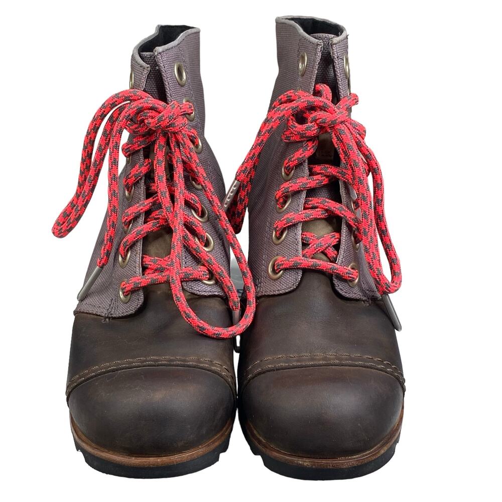 Sorel Ankle Boots with Red and Brown Accents - Picture 7 of 10